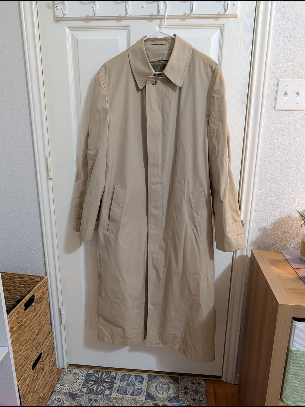 London Fog Men’s Beige Long Trench Coat